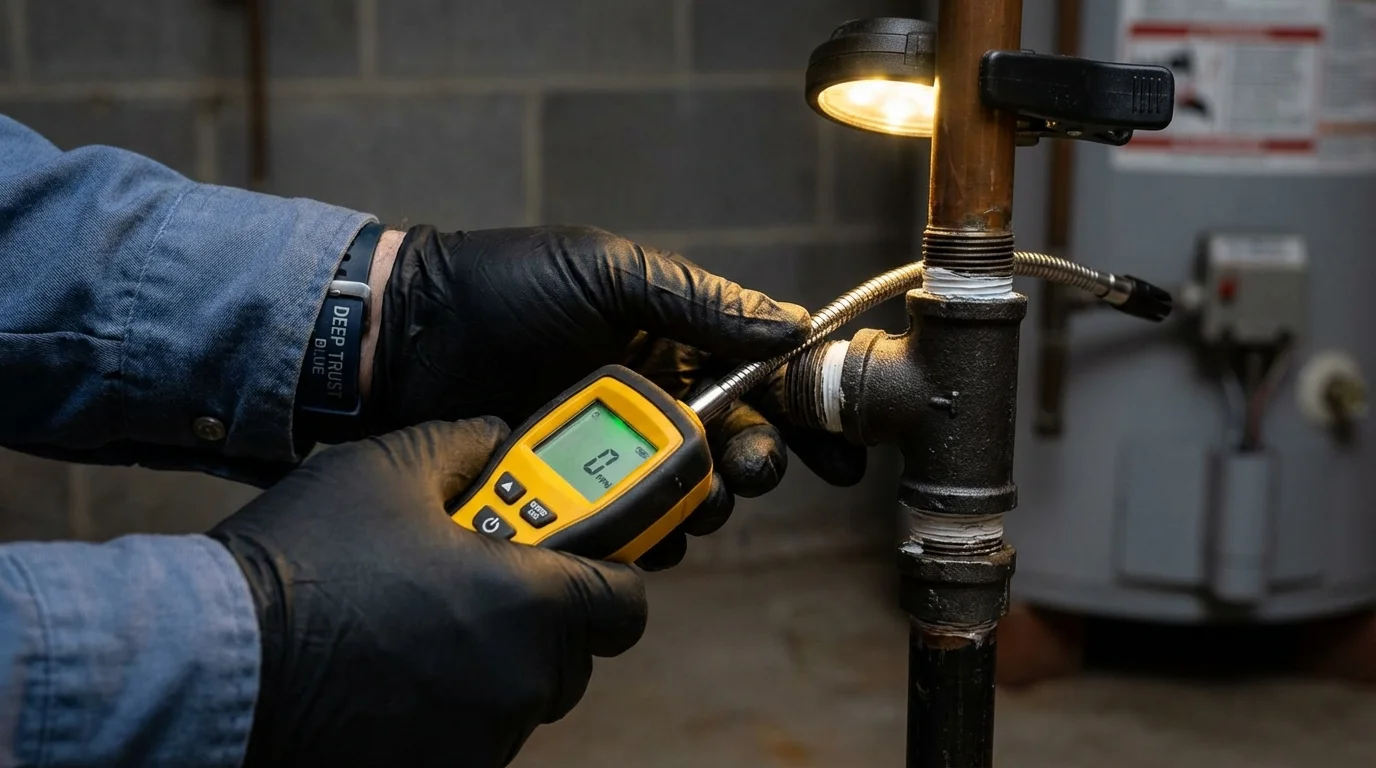 Gas leak detection with electronic sniffer by Johns Plumbing LLC in Jayuya