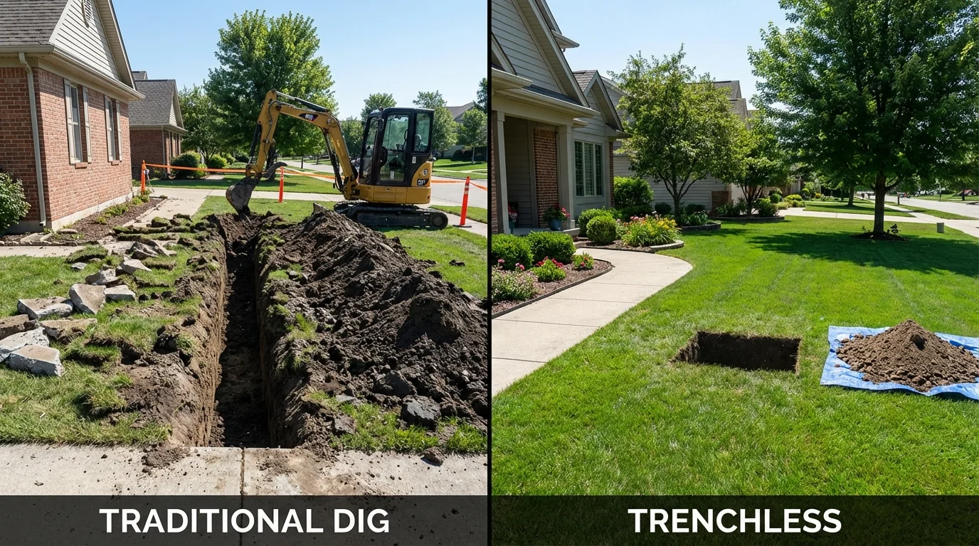 Trenchless sewer repair with minimal yard damage versus traditional excavation in Jayuya, PR